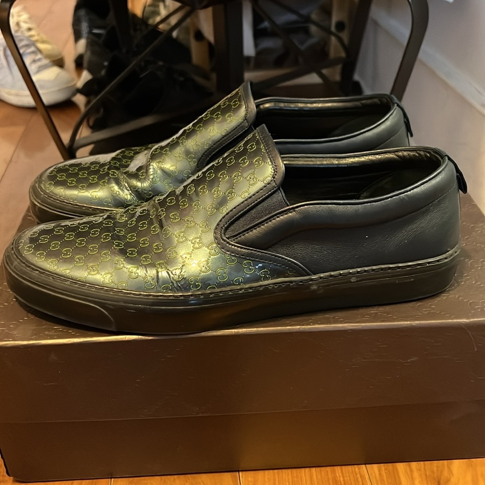 Gucci Rock Lux Microgg Blue leather Loafer (size 9) - Picture 3 of 7